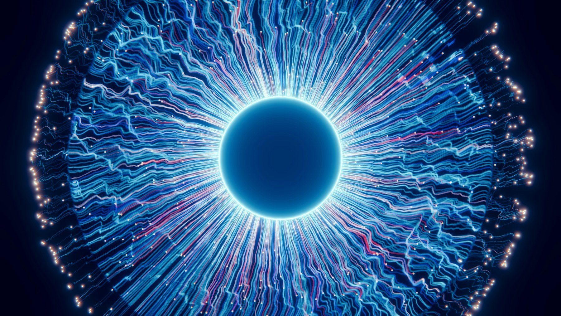 Abstract blue AI data lines representing visibility and oversight as workplace adoption scales.