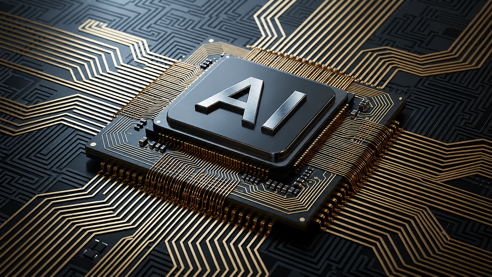 AI chip on a circuit board representing workplace AI systems, governance and responsible technology use.